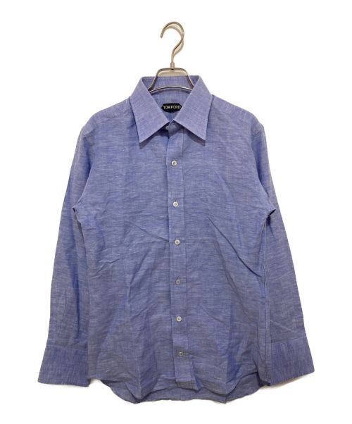 TOM FORD（トムフォード）TOM FORD (トムフォード) リネンシャツ ブルー サイズ:39の古着・服飾アイテム