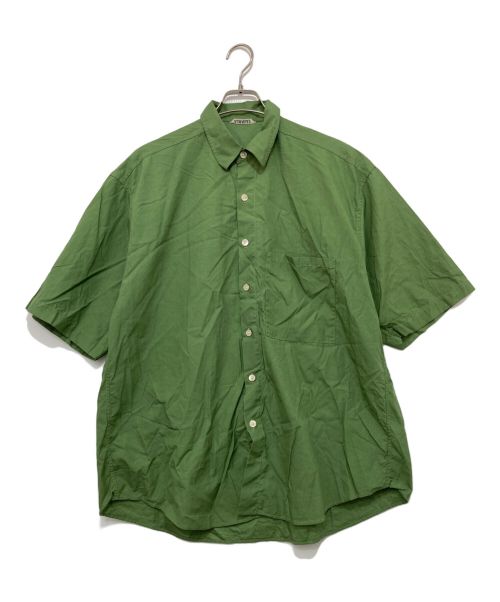 AURALEE（オーラリー）AURALEE (オーラリー) WASHED FINX TWILL BIG HALF SLEEVED SHIRT グリーン サイズ:5の古着・服飾アイテム