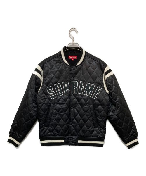 SUPREME（シュプリーム）Supreme (シュプリーム) Quilted Satin Varsity jacket ブラック サイズ:Sの古着・服飾アイテム