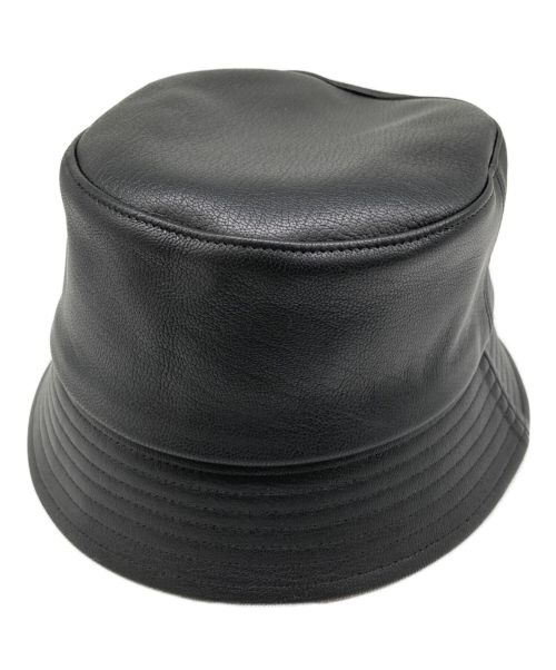 kijima takayuki（キジマタカユキ）KIJIMA TAKAYUKI (キジマタカユキ) GOAT LEATHER BUCKET HAT ブラック 未使用品の古着・服飾アイテム