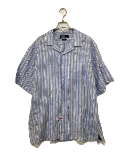 POLO RALPH LAUREN（ポロ・ラルフローレン）POLO RALPH LAUREN (ポロ・ラルフローレン) リネンオープンカラーシャツ ブルー サイズ:Lの古着・服飾アイテム