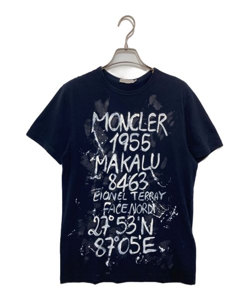 MONCLER（モンクレール）MONCLER (モンクレール) ロゴペイントTシャツ ネイビー サイズ:Sの古着・服飾アイテム