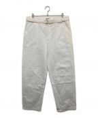 AURALEEオーラリー）の古着「HARD TWIST FINX HEAVY CHINO BELTED PANTS」｜ホワイト