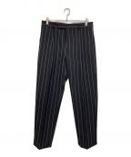 WACKO MARIAワコマリア）の古着「DORMEUIL / STRIPED PLEATED TROUSERS」｜ブラック