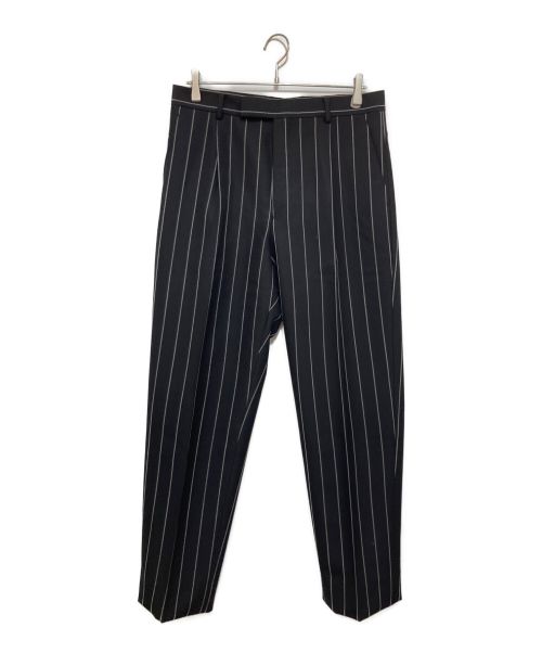 WACKO MARIA（ワコマリア）WACKO MARIA (ワコマリア) DORMEUIL / STRIPED PLEATED TROUSERS ブラック サイズ:Ｌの古着・服飾アイテム