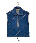 PERVERZEパーバーズ）の古着「Eco Bio Washed Denim Jumper Vest」｜インディゴ