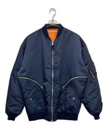 JOHN LAWRENCE SULLIVAN（ジョン ローレンス サリバン）の古着「NYLON SATIN BOMBER JACKET」｜ネイビー