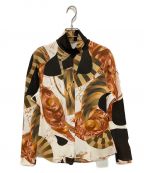 Mame Kurogouchiマメクロゴウチ）の古着「Marble Print High Neck Jersey TOP」｜ベージュ