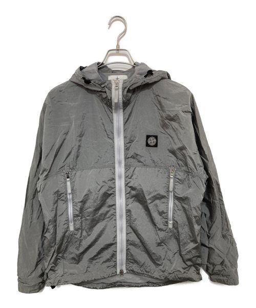 STONE ISLAND（ストーンアイランド）STONE ISLAND (ストーンアイランド) ナイロンリップストップジップアップフーディ グレー サイズ:Ｍの古着・服飾アイテム