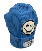 Perfect ribsパーフェクトリブス）の古着「RIB BEANIE SMILE PATCH」｜スカイブルー