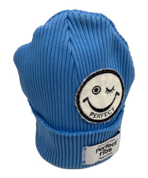 Perfect ribs（パーフェクトリブス）Perfect Ribs (パーフェクトリブス) RIB BEANIE SMILE PATCH スカイブルー サイズ:FREEの古着・服飾アイテム