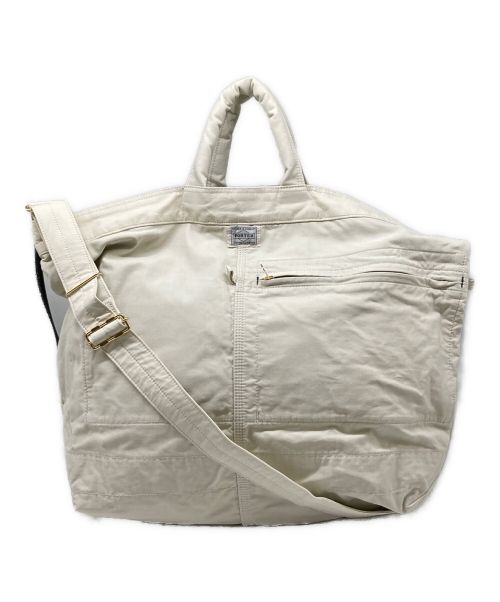 PORTER（ポーター）PORTER (ポーター) MILE  2WAY TOTE BAG ベージュの古着・服飾アイテム