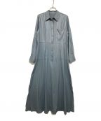 IRENEアイレネ）の古着「Georgette Shirt Dress」｜ブルー