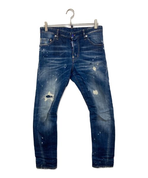 DSQUARED2（ディースクエアード）DSQUARED2 (ディースクエアード) Sexy Twist Jean/ダメージデニムパンツ インディゴ サイズ:44の古着・服飾アイテム