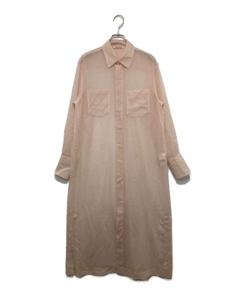 AURALEE（オーラリー）AURALEE (オーラリー) WOOL RECYCLE POLYESTER SHEER CLOTH ONE-PIECE ピンクの古着・服飾アイテム