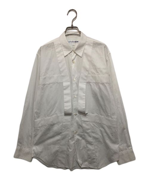 COMME des GARCONS SHIRT（コムデギャルソンシャツ）COMME des GARCONS SHIRT (コムデギャルソンシャツ) デザインドレスシャツ ホワイト サイズ:Sの古着・服飾アイテム