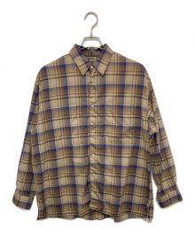 AURALEE（オーラリー）の古着「SUPER LIGHT WOOL CHECK SHIRTS」｜ベージュ