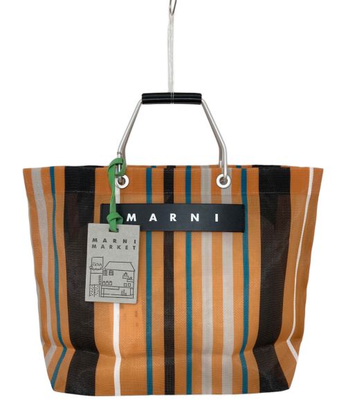 MARNI（マルニ）MARNI (マルニ) ストライプショッピングバッグ オレンジの古着・服飾アイテム