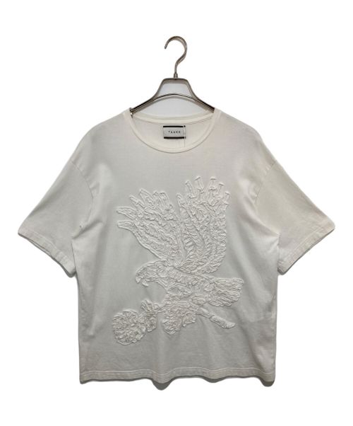 TAAKK（ターク）TAAKK (ターク) TAPE EMBROIDERY TEE/テープエンブロイダリーTEE ホワイト サイズ:2の古着・服飾アイテム