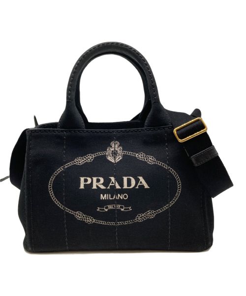 PRADA（プラダ）PRADA (プラダ) CANAPA ハンドバッグ ブラックの古着・服飾アイテム