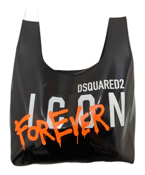 DSQUARED2（ディースクエアード）DSQUARED2 (ディースクエアード) ビニールトートバッグ ブラックの古着・服飾アイテム