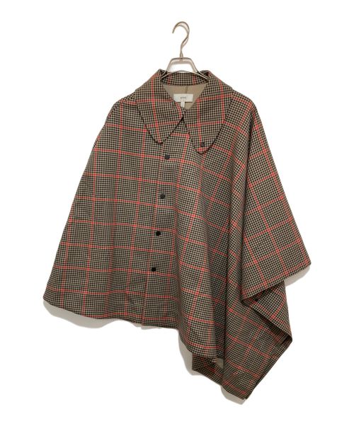 HYKE（ハイク）HYKE (ハイク) ポンチョケープコート ブラウン サイズ:Sの古着・服飾アイテム