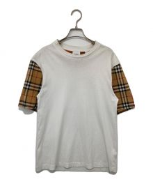 BURBERRY LONDON（バーバリーロンドン）の古着「ヴィンテージチェック切替Tシャツ」｜ホワイト