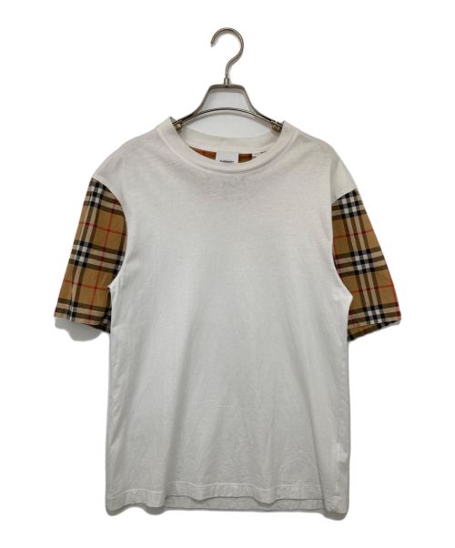 BURBERRY LONDON（バーバリーロンドン）BURBERRY LONDON (バーバリーロンドン) ヴィンテージチェック切替Tシャツ ホワイト サイズ:XSの古着・服飾アイテム