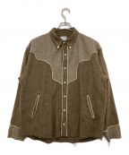 FACCIESファッチーズ）の古着「WESTERN PIPING SHIRT」｜ベージュ