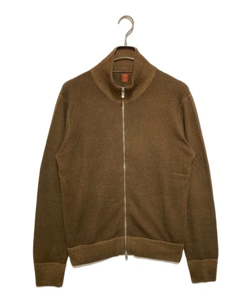 C.P COMPANY（シーピーカンパニー）C.P COMPANY (シーピーカンパニー) ジップアップカシミヤニット ブラウン サイズ:4の古着・服飾アイテム