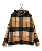 KITHキス）の古着「Plaid Wool Ginza Hooded Shirt」｜ベージュ