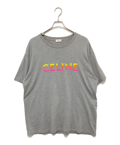 CELINE（セリーヌ）CELINE (セリーヌ) グラデーションロゴプリントTシャツ グレー サイズ:Lの古着・服飾アイテム