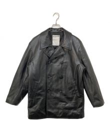 SOFTHYPHEN（ソフトハイフン）の古着「FAUX LEATHER PEA COAT」｜ブラック