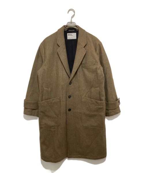 MHL（エムエイチエル）MHL (エムエイチエル) BASIC WOOL MELTON COAT ブラウン サイズ:Mの古着・服飾アイテム