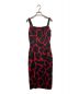 DOLCE & GABBANA（ドルチェ＆ガッバーナ）の古着「GIRAFFE PRINT SILK MIDI DRESS」｜ブラック×レッド