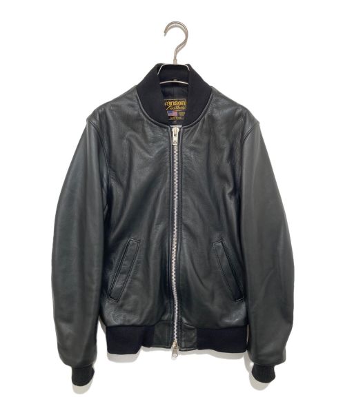 VANSON（バンソン）VANSON (バンソン) チームレザージャケット/Team Jacket ブラック サイズ:36の古着・服飾アイテム