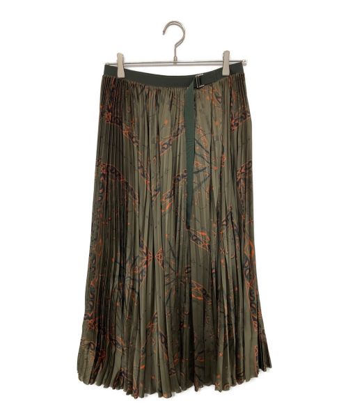 sacai（サカイ）sacai (サカイ) Dr.Woo (ドクターウー) Bandana Print Skirt カーキ サイズ:2の古着・服飾アイテム