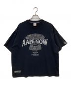 Aape BY A BATHING APEエーエイプ バイ アベイシングエイプ）の古着「CRYSTAL AAPE HEAD Tシャツ」｜ブラック