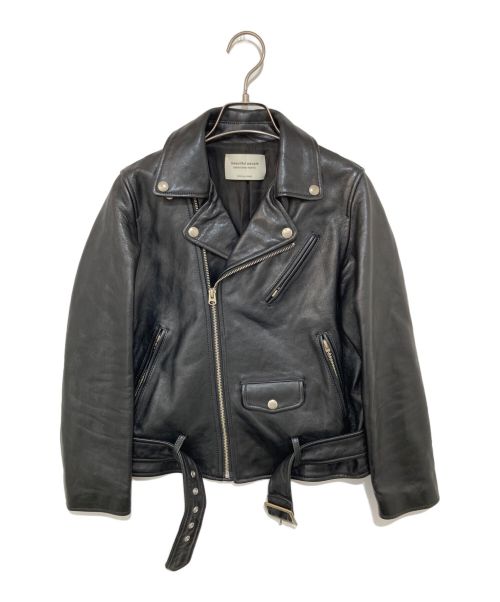 beautiful people（ビューティフルピープル）beautiful people (ビューティフルピープル) vintage leather riders jacket ブラック サイズ:150の古着・服飾アイテム