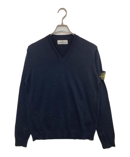 STONE ISLAND（ストーンアイランド）STONE ISLAND (ストーンアイランド) Vネックニット ブラック サイズ:Mの古着・服飾アイテム