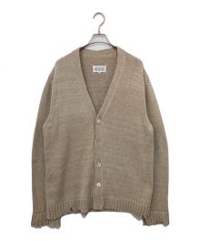 Maison Margiela（メゾンマルジェラ）の古着「ダメージ加工Vネックカーディガン」｜ベージュ