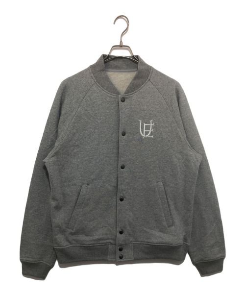 uniform experiment（ユニフォームエクスペリメント）uniform experiment (ユニフォームエクスペリメント) AUTHENTIC LOGO SWEAT VARSITY JACKET グレー サイズ:Lの古着・服飾アイテム