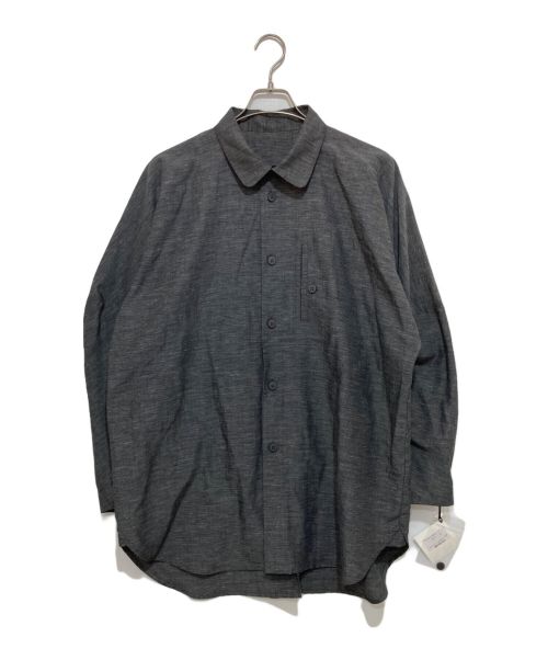 ISSEY MIYAKE（イッセイミヤケ）ISSEY MIYAKE (イッセイミヤケ) WOOL LIKE COMPACT SHIRT グレー サイズ:2の古着・服飾アイテム