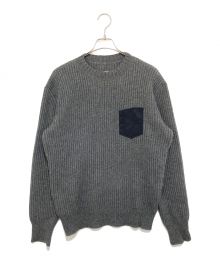 Maison Margiela（メゾンマルジェラ）の古着「21AW ALPACA KNIT CREW WITH POCKET」｜グレー