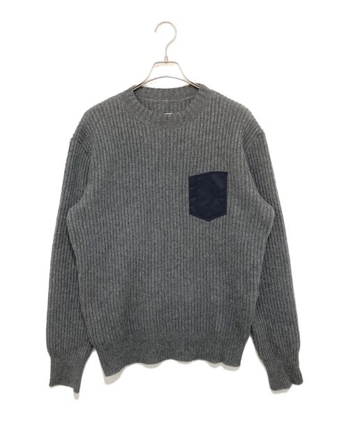 Maison Margiela（メゾンマルジェラ）Maison Margiela (メゾンマルジェラ) 21AW ALPACA KNIT CREW WITH POCKET グレー サイズ:Mの古着・服飾アイテム