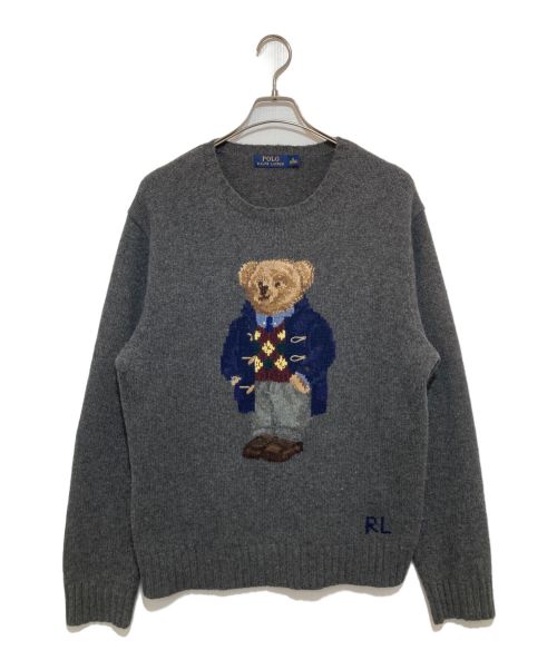 POLO RALPH LAUREN（ポロ・ラルフローレン）POLO RALPH LAUREN (ポロ・ラルフローレン) ポロベアダッフルニット グレー サイズ:Mの古着・服飾アイテム