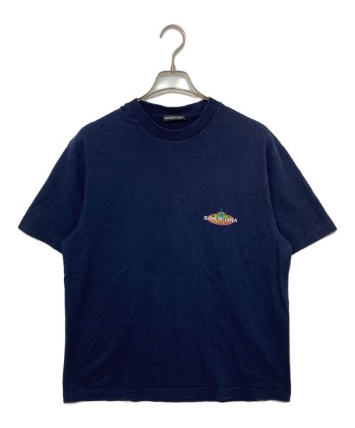 BALENCIAGA（バレンシアガ）BALENCIAGA (バレンシアガ) BONJOUR LOGO Tシャツ ネイビー サイズ:XSの古着・服飾アイテム