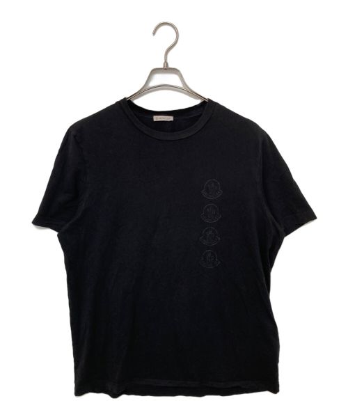 MONCLER（モンクレール）MONCLER (モンクレール) フロッキーロゴTシャツ ブラック サイズ:Mの古着・服飾アイテム