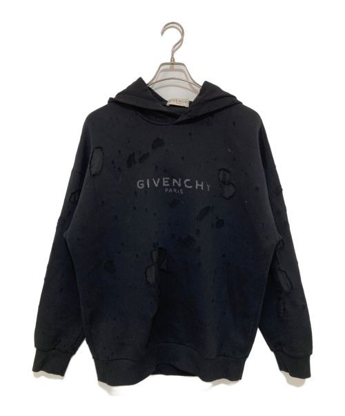 GIVENCHY（ジバンシィ）GIVENCHY (ジバンシィ) デストロイ加工パーカー ブラック サイズ:Sの古着・服飾アイテム