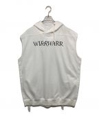 JOHN LAWRENCE SULLIVANジョン ローレンス サリバン）の古着「WIRRWARR SLEEVELESS HOODIE」｜ホワイト